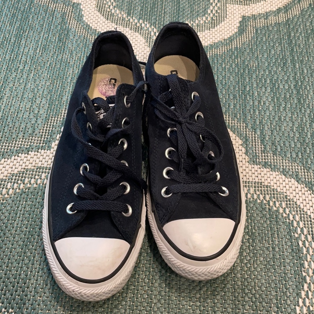 Navy Blue Suede Converse W Sz 6.5-7 M 4.5